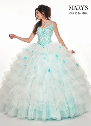 3D Floral Ruffled Quinceanera Dress by Mary's Bridal MQ2071