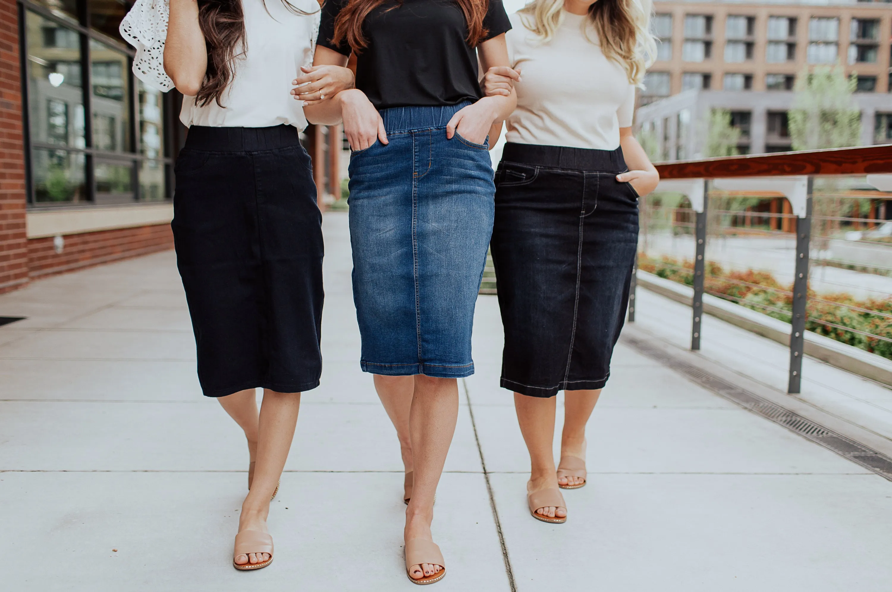 All Day Every Day Denim Skirt in Black