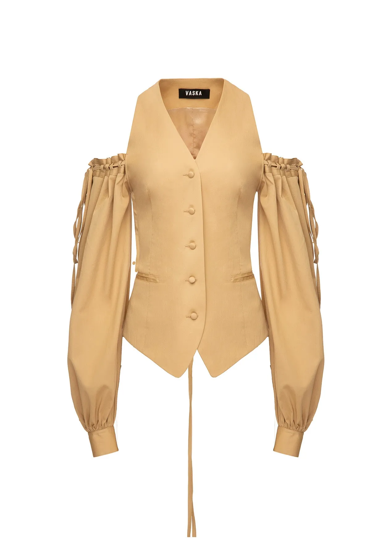 Cut-Out Shoulders Cotton Jacket