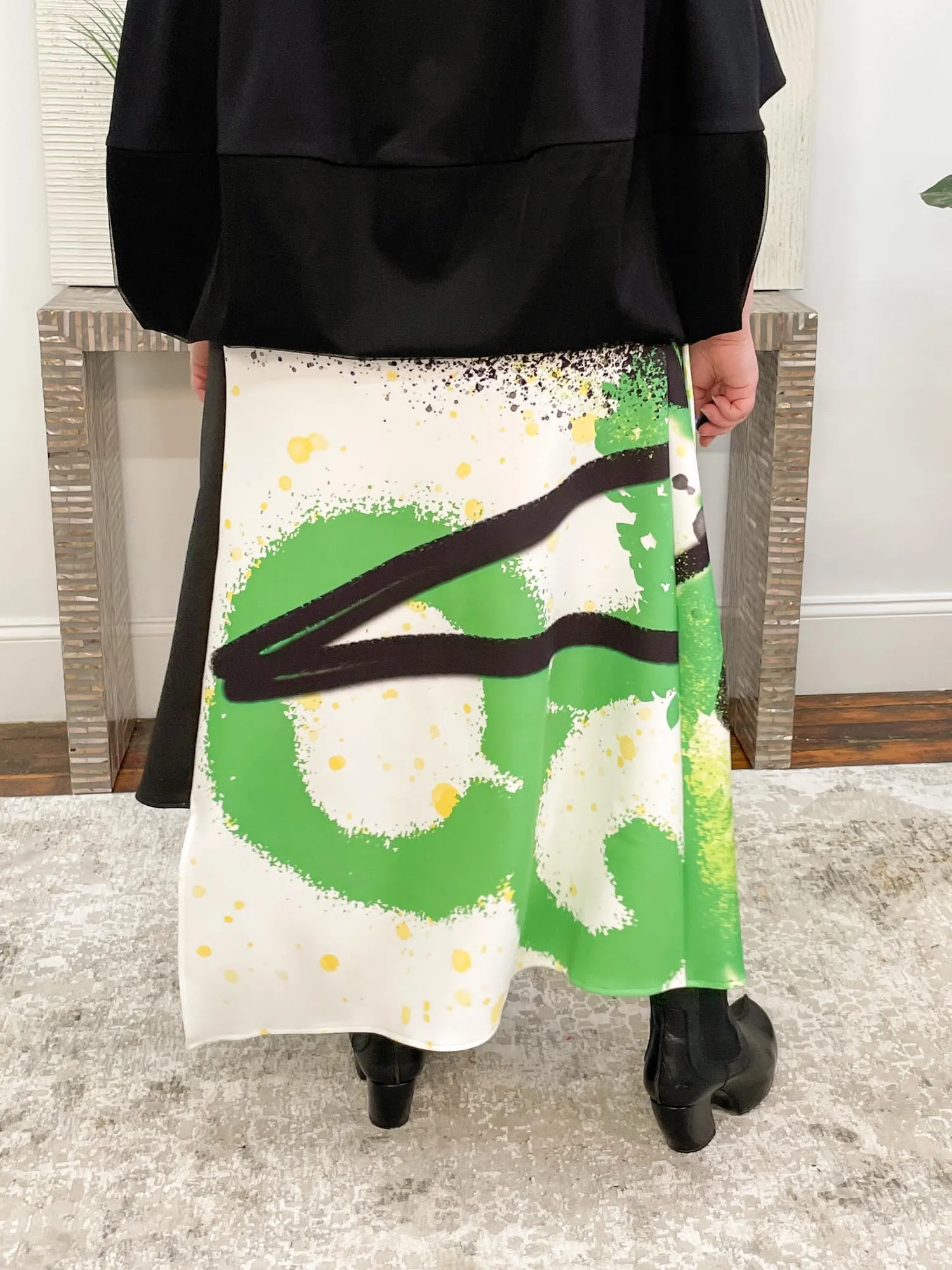 Dia Skirt, Green Print