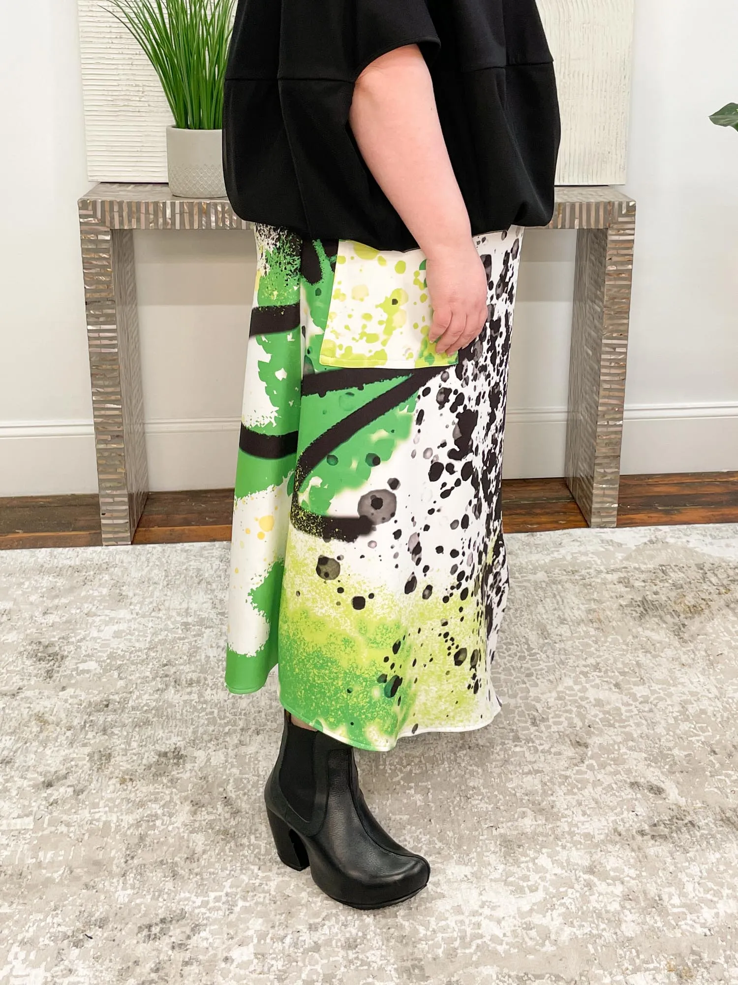 Dia Skirt, Green Print