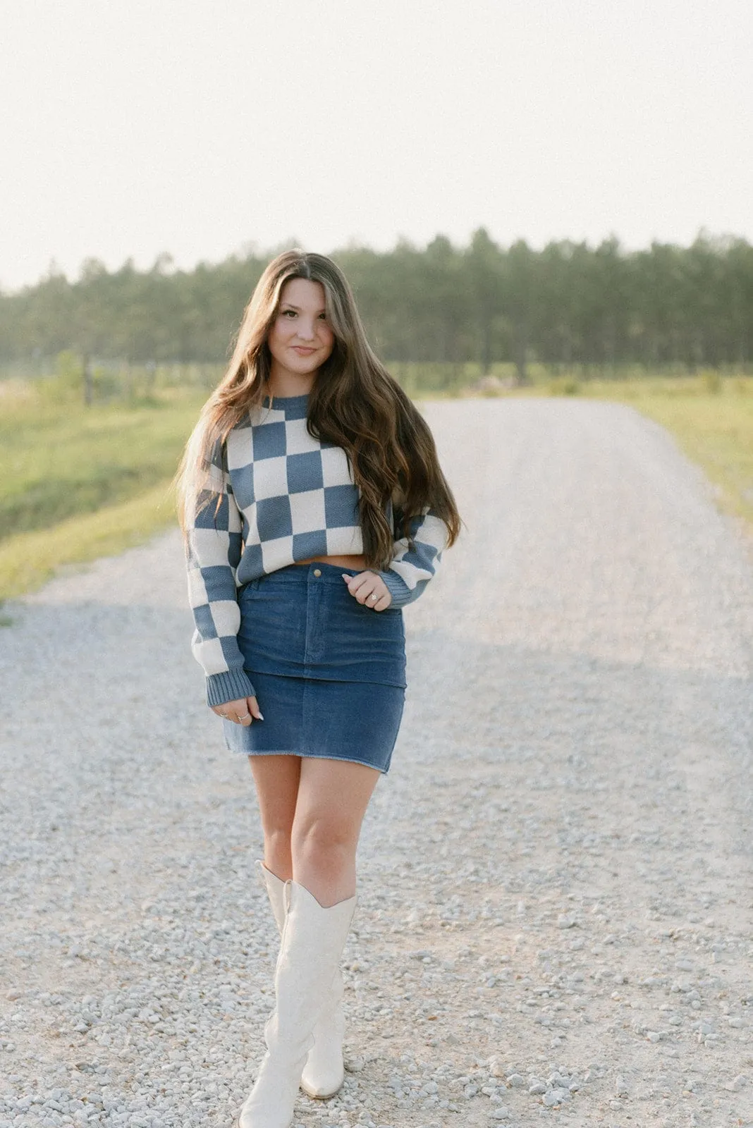 Dusty Blue Corduroy Mini Skirt