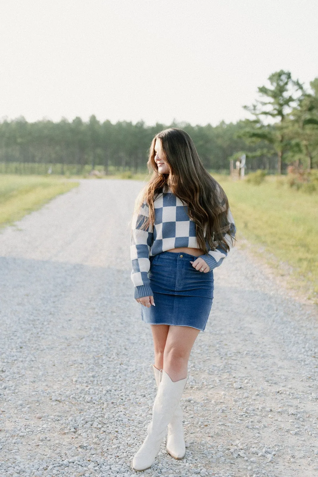 Dusty Blue Corduroy Mini Skirt