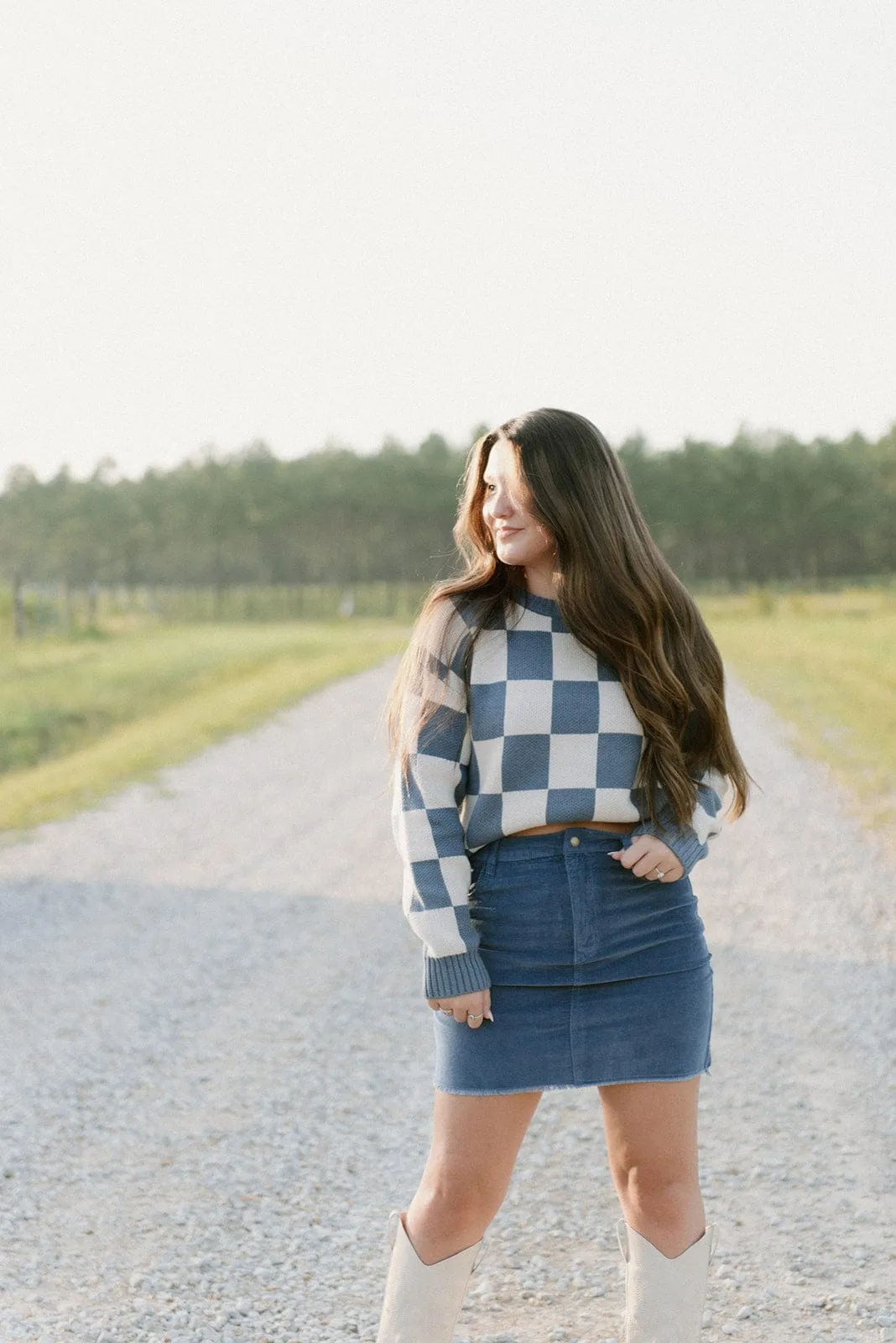 Dusty Blue Corduroy Mini Skirt