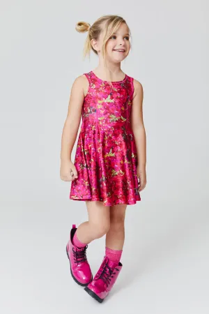 Kids Skater Dress in Bougainvillea