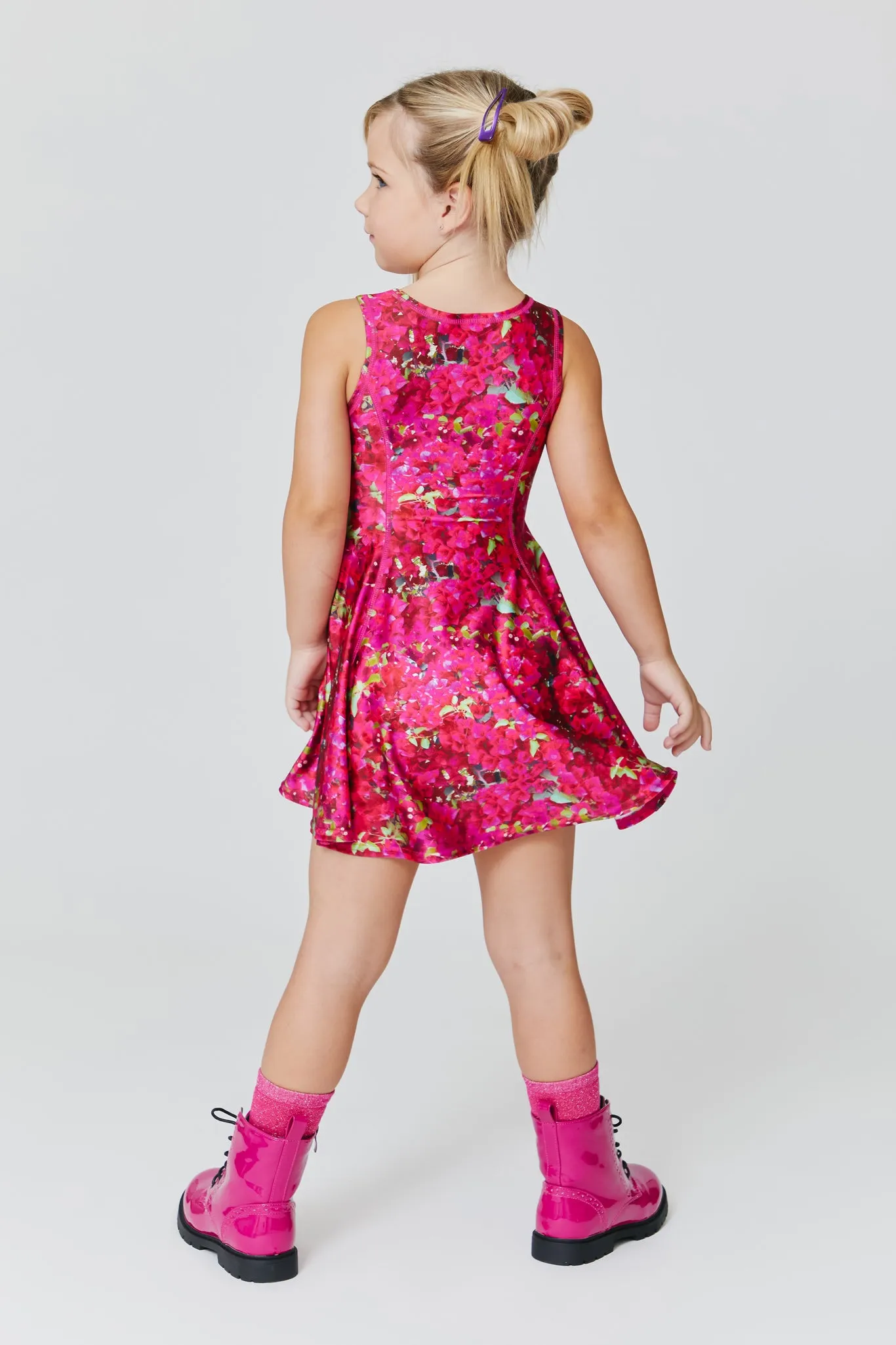 Kids Skater Dress in Bougainvillea