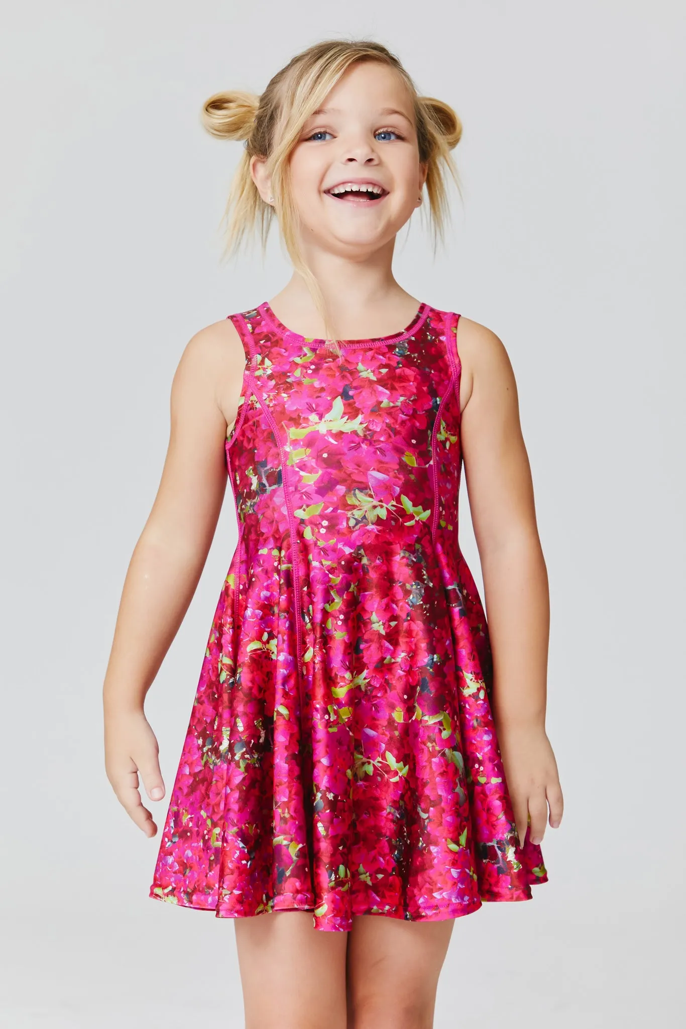 Kids Skater Dress in Bougainvillea