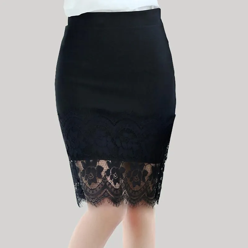 Lace skirt 2016 Leisi package hip skirt was thin waist and long skirt career step skirts women