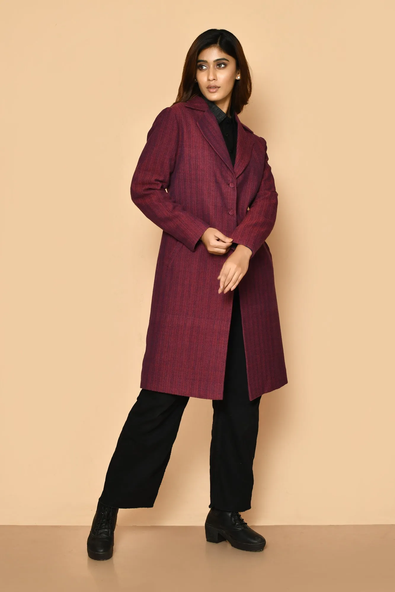 Mrinal Handloom Cotton Trench Waist Blazer