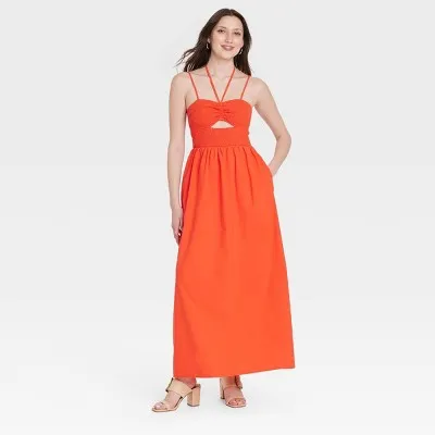 New - Universal Thread Women's Smocked Cut-Out Maxi Dress Casual Sundress