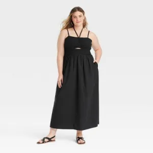 New - Universal Thread Women's Smocked Cut-Out Maxi Dress Casual Sundress