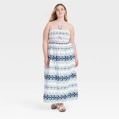 New - Universal Thread Women's Smocked Cut-Out Maxi Dress Casual Sundress