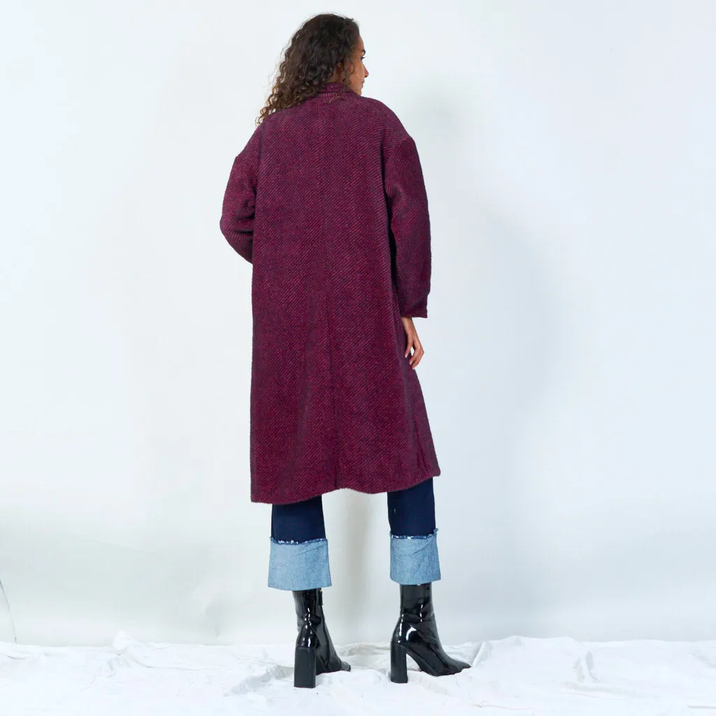 Oversized textured wool coat wholesale