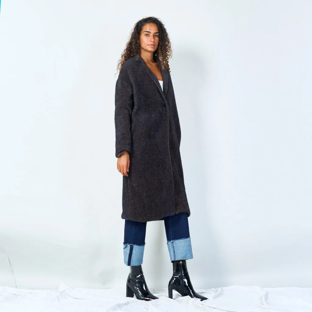 Oversized textured wool coat wholesale