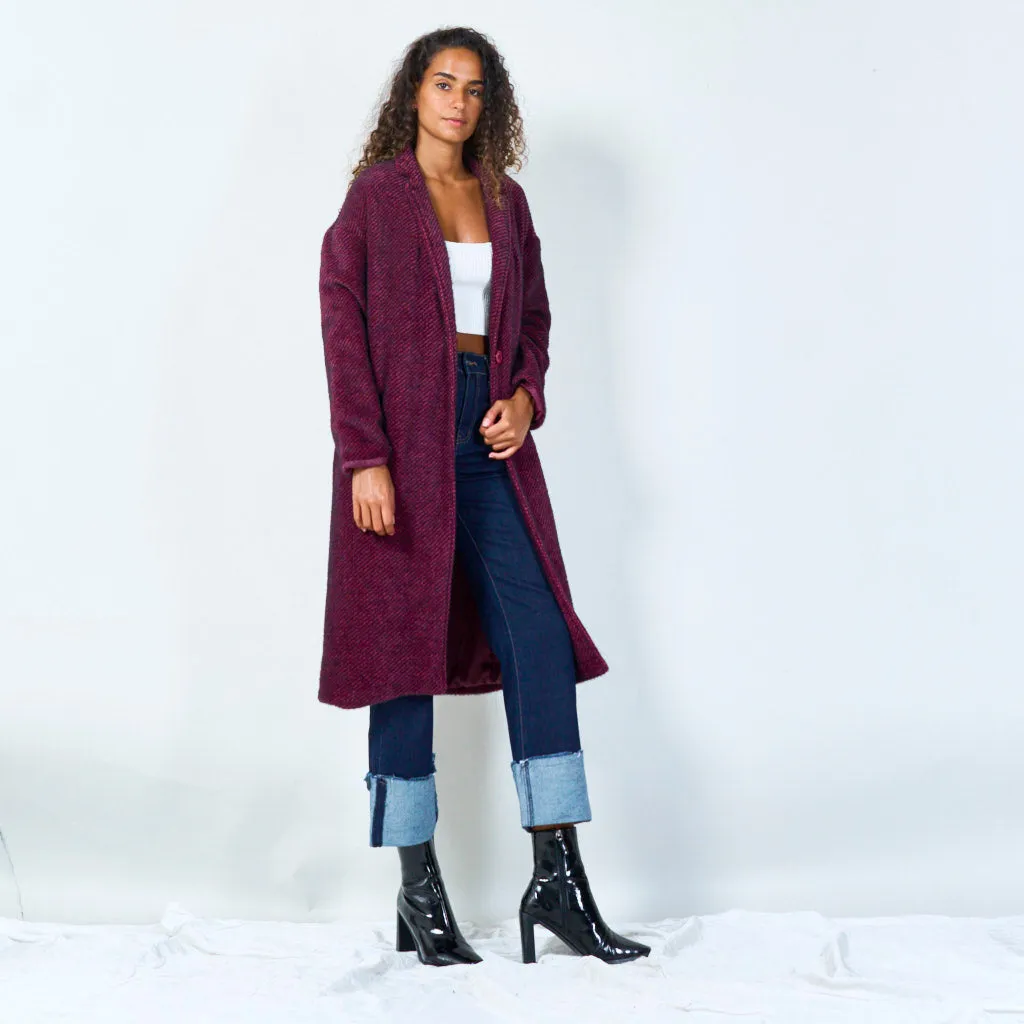 Oversized textured wool coat wholesale