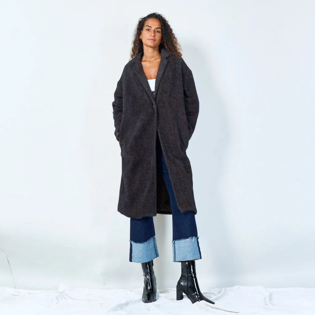 Oversized textured wool coat wholesale