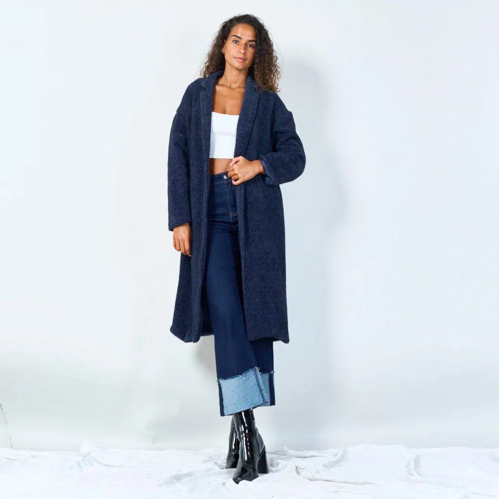 Oversized textured wool coat wholesale