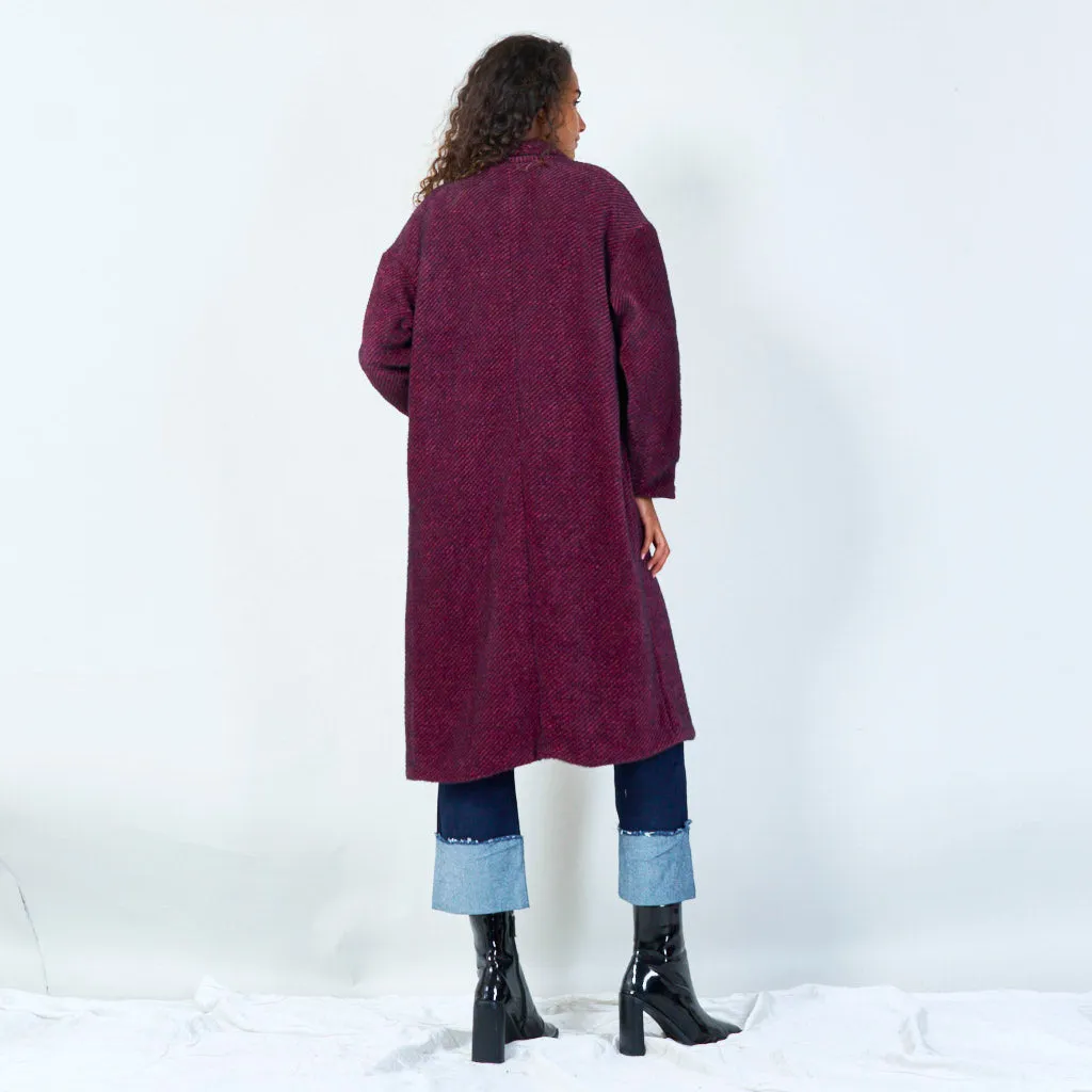 Oversized textured wool coat wholesale