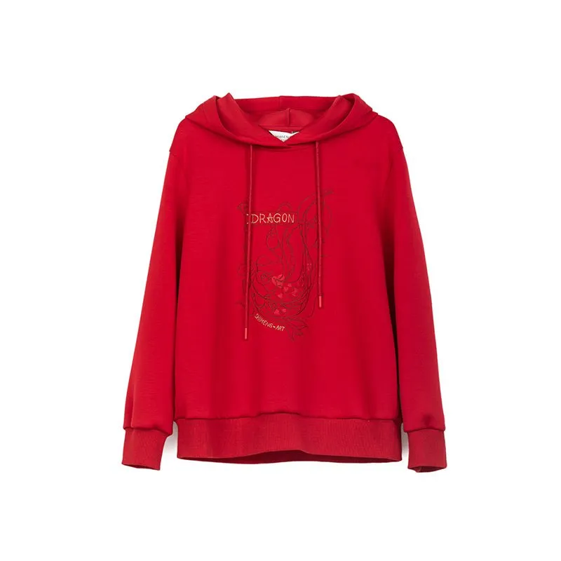 Red Dragon Pattern Hoodie