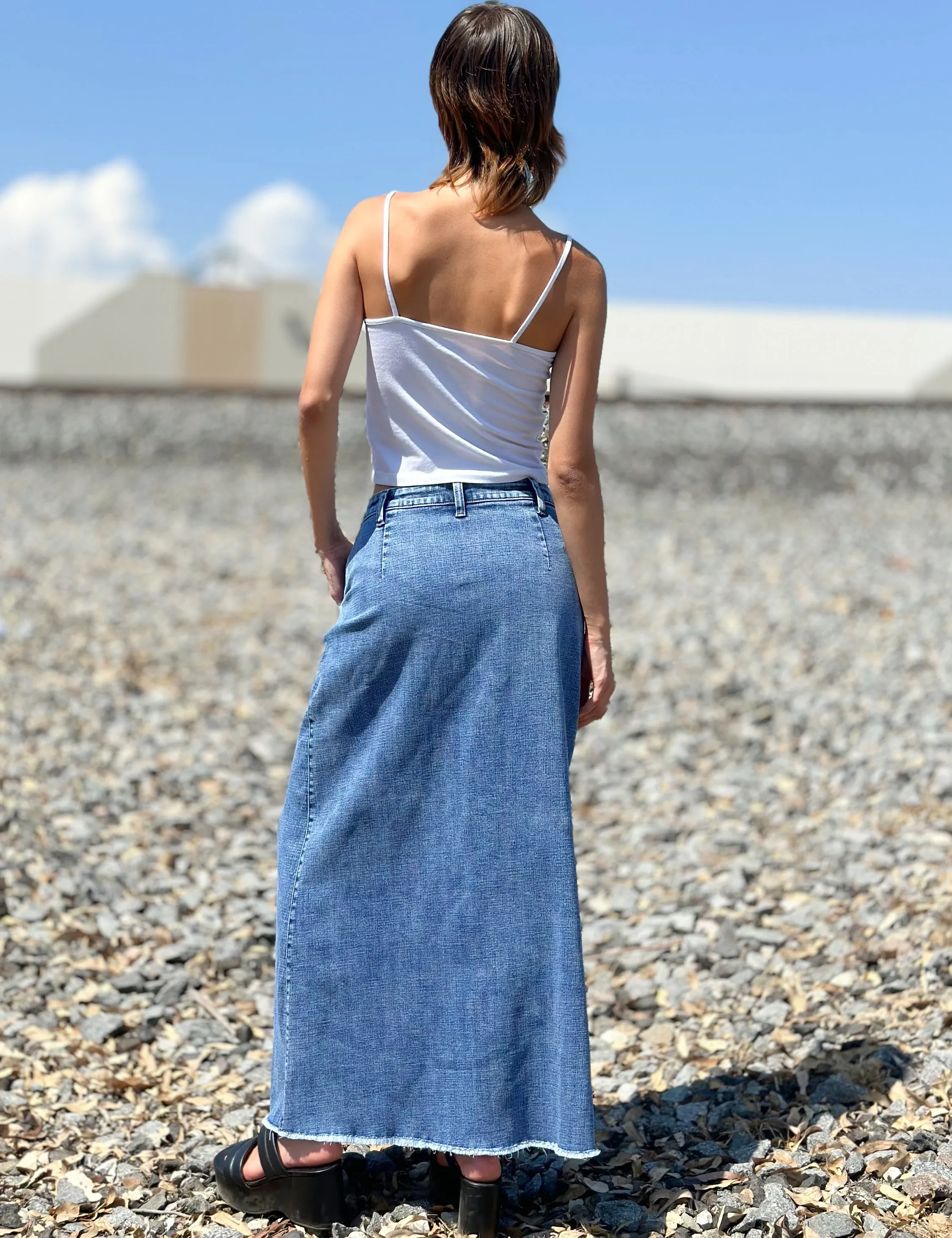 Tory Denim Maxi Skirt