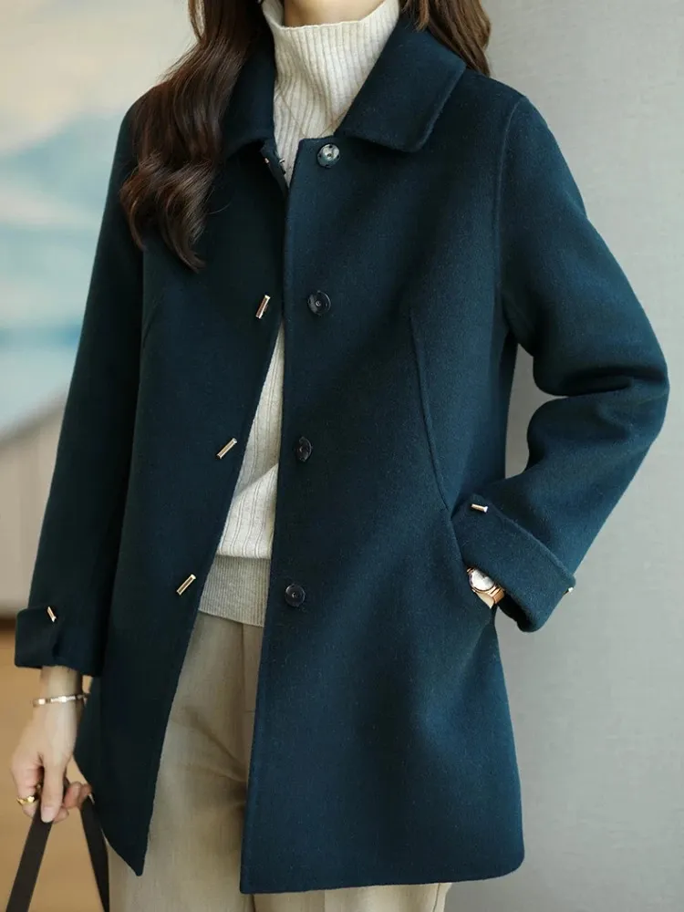 Women’s Classic Petite Trench Coat with Pointed Collar | Ideal for Autumn/Winter