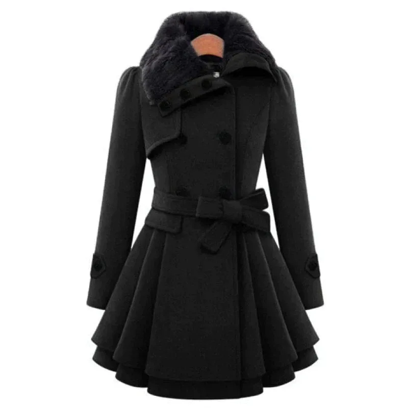 Women's Elegant Cashmere Coat with Wool Sherpa | Ideal for Autumn/Winter